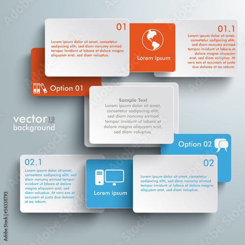 Connected Rectangles Two Double Options Infographic