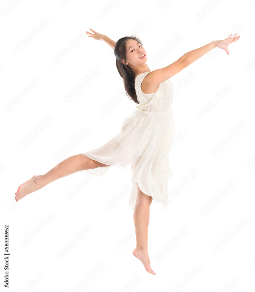 Young Asian teen contemporary dancer