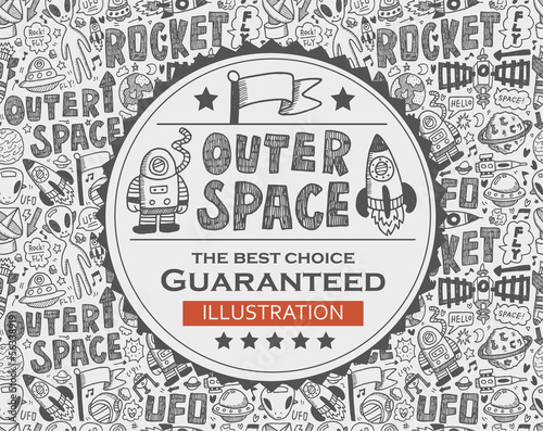 outer space doodle background
