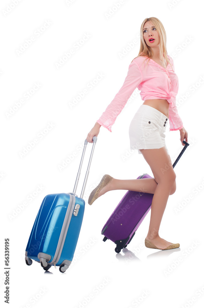 Woman preparing for travel on summer vacation Woman preparing for travel on summer vacation