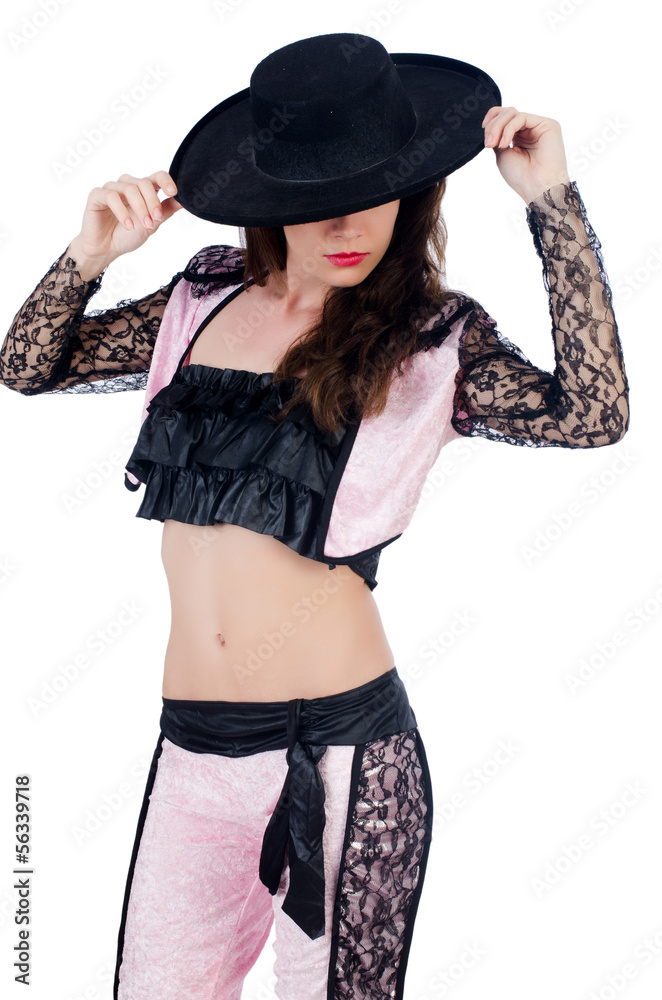 Woman toreador isolated on the white Woman toreador isolated on the white