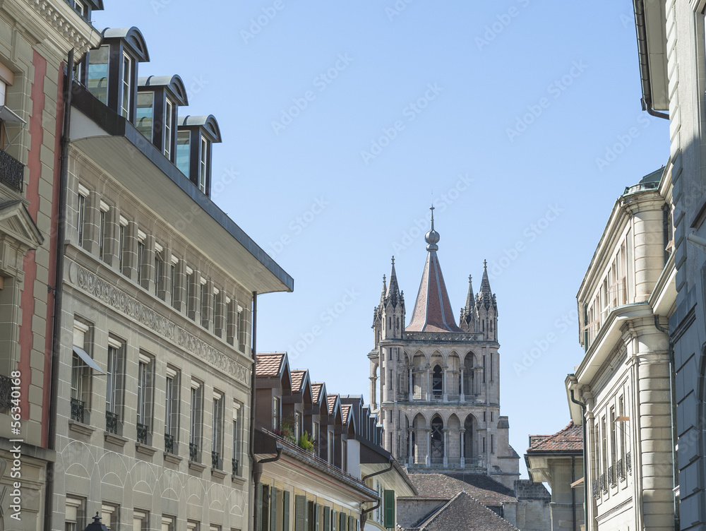 Lausanne, historische Altstadt, Kathedrale, Kirchturm