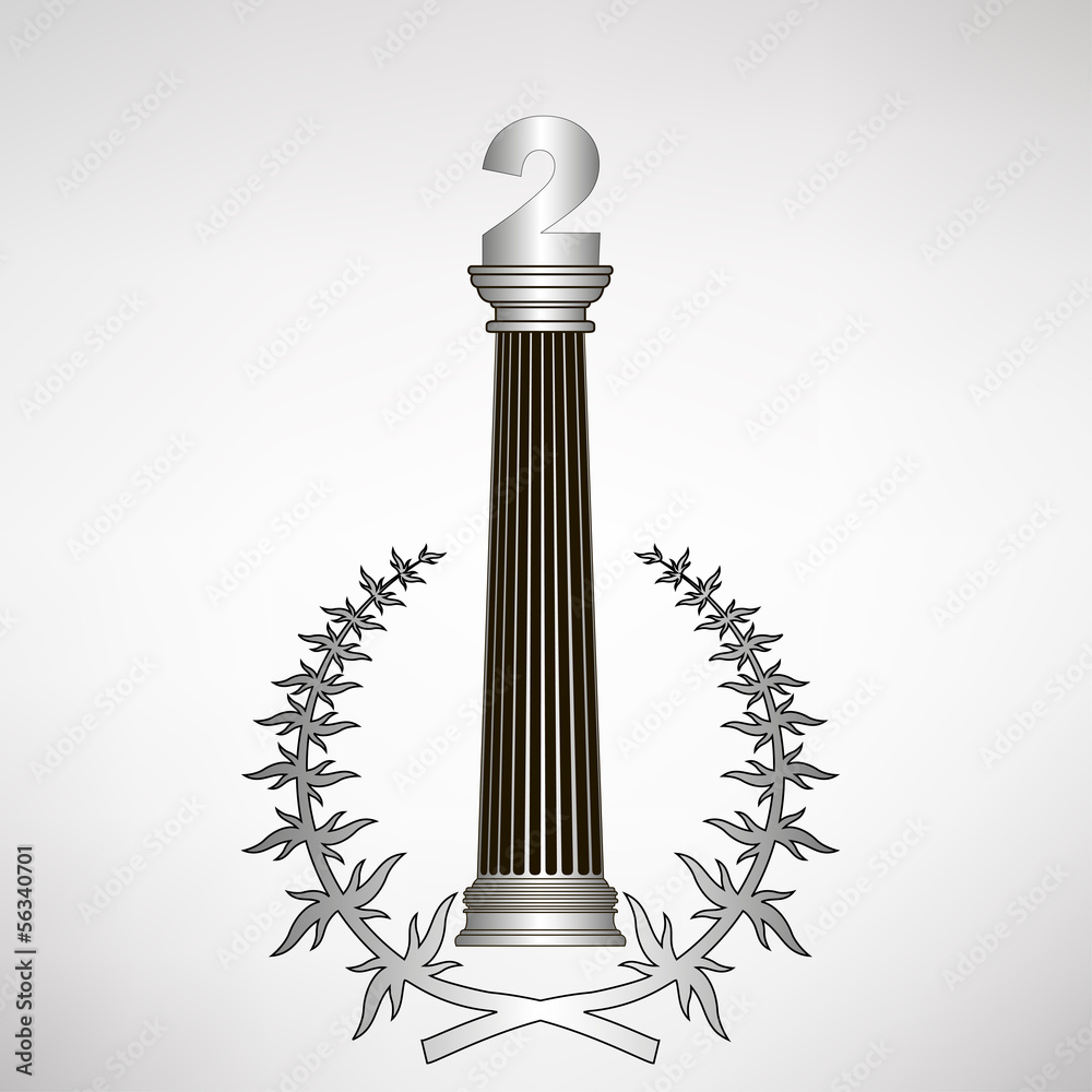 greece column, laurel wreath and number greece column, laurel wreath and number