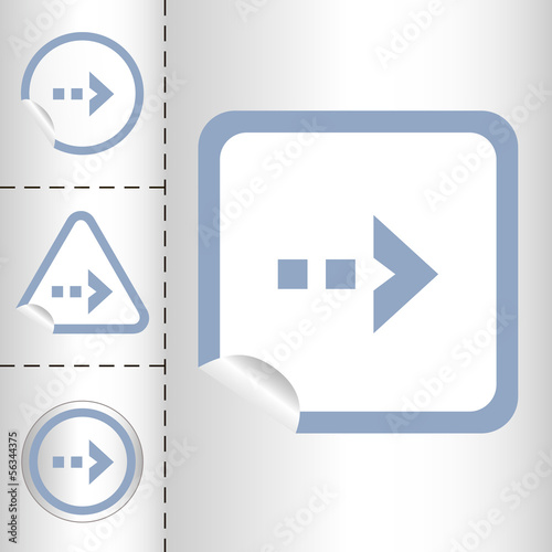 simple icon set of arrows on sticker button different forms