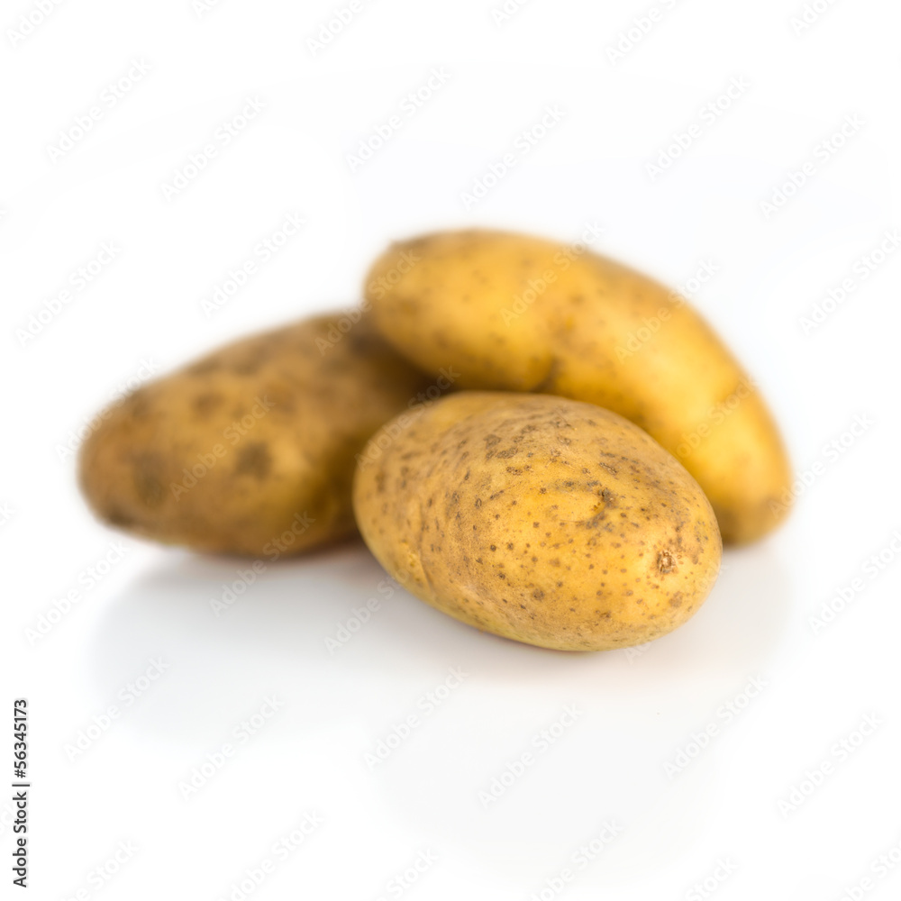 Group of potatoes isolated over white background Group of potatoes isolated over white background