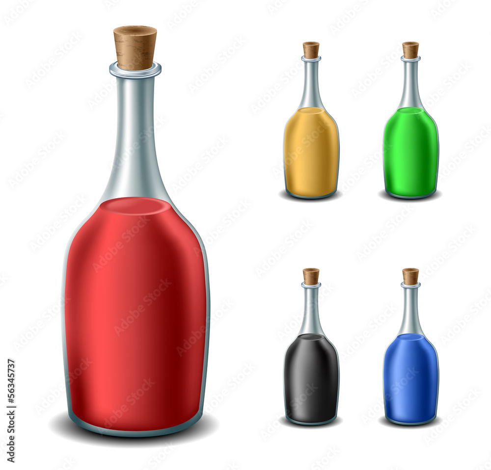 Old bottle set with different liquids Old bottle set with different liquids