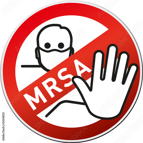 Achtung MRSA Button/Schild