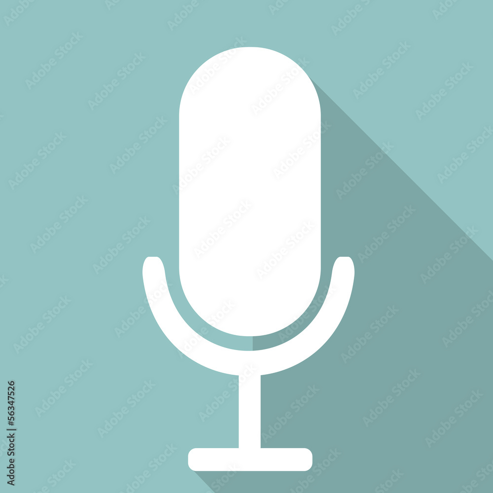 microphone web icon, flat design Stock Vector | Adobe Stock