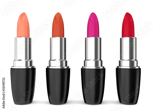 Set of lipsticks. Four different colours