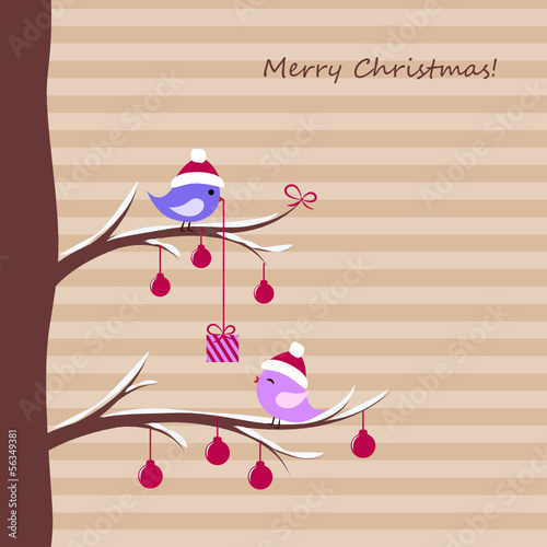 merry christmas vögel geschenk