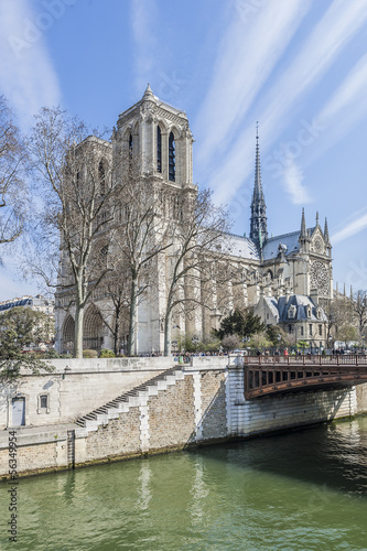 Famous Gothic Roman Catholic Cathedral Notre Dame de Paris.
