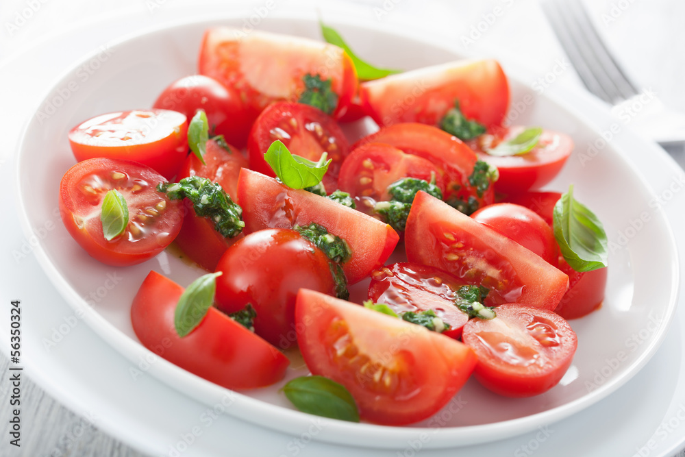 tomato salad with basil dressing tomato salad with basil dressing