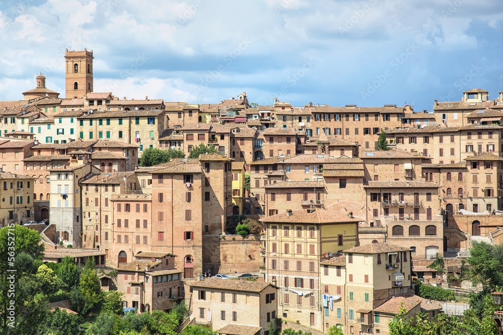 The historic city of Siena in Tuscany