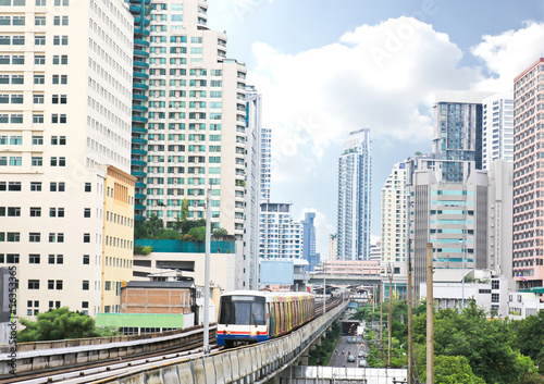 Sky train railway in Bangko...