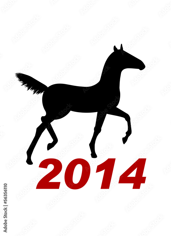 Fototapeta premium Лошадь символ 2014 года .Векторная иллюстрация