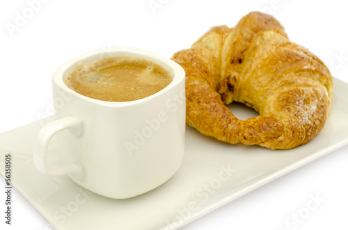 Croissant and a cup of delicous coffee