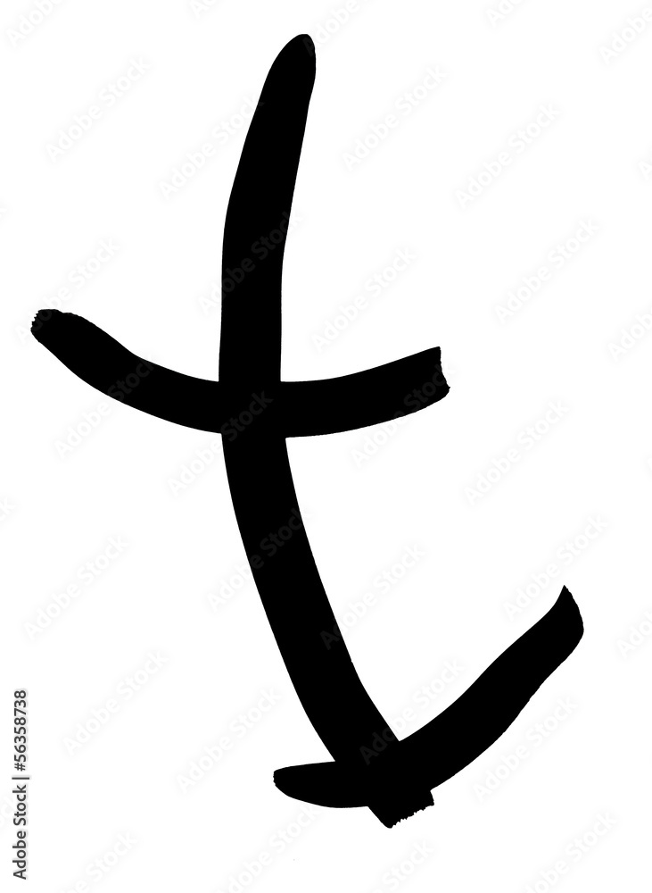 black letter T written by hand black letter T written by hand