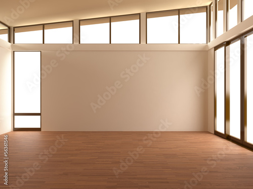 Empty room in modern room
