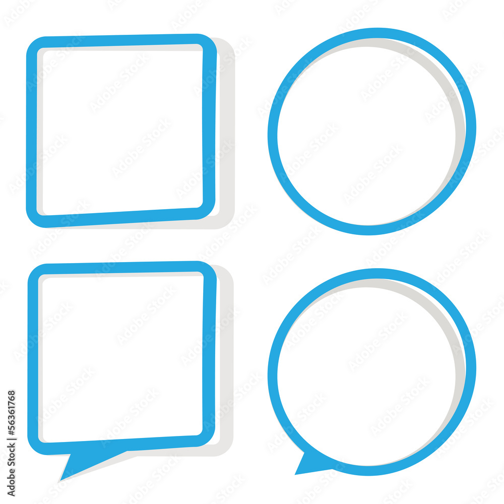 set of empty web sticker windows in circle and square shape set of empty web sticker windows in circle and square shape