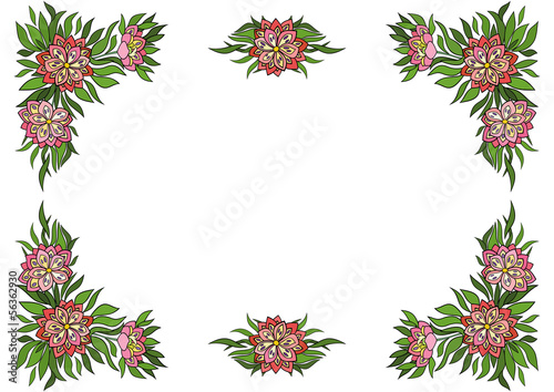 Illustration of frame from abstract flowers