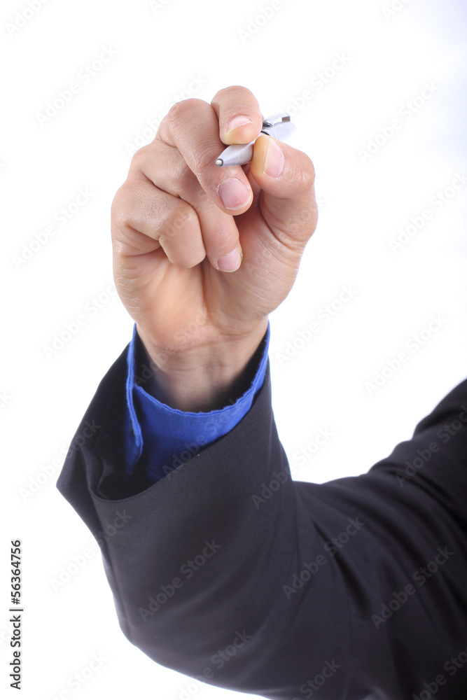 Fototapeta premium Businessman use pen write something