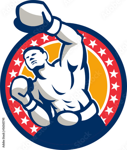 Boxer Boxing Punching Jabbing Retro