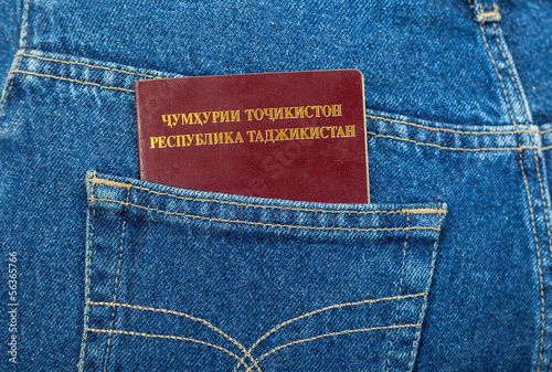 Tajikistan passport in the back jeans pocket