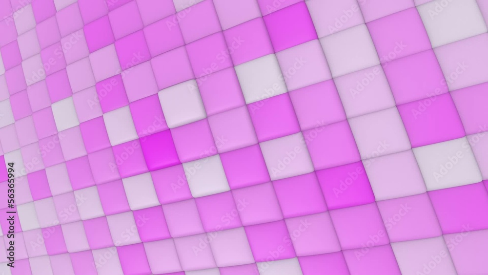 3D animation PINK ANIMATED CUBES WALL