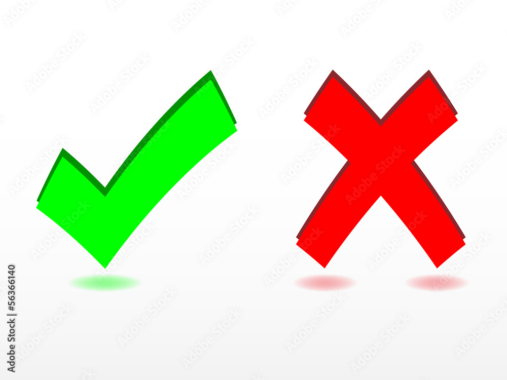 Check and cancel symbols Check and cancel symbols