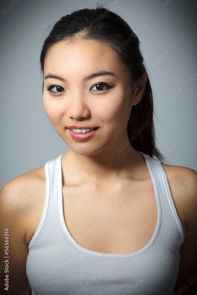 Attractive asian girl 20 years old shot in studio