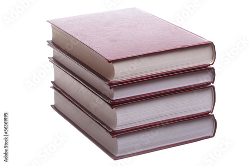 Isolated red pile books