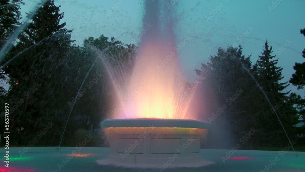 Colorful Fountain at Dusk Colorful Fountain at Dusk