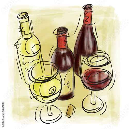 Wine Bottles and wine glasses