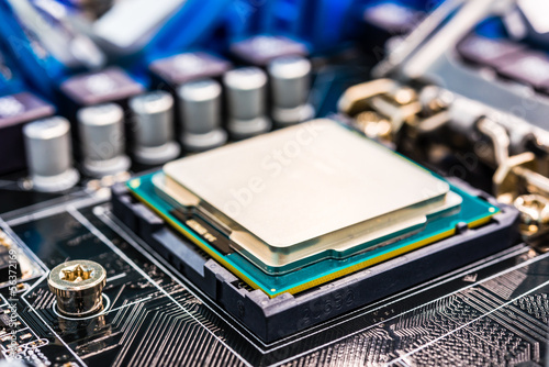 Fotografie Installation computer chip