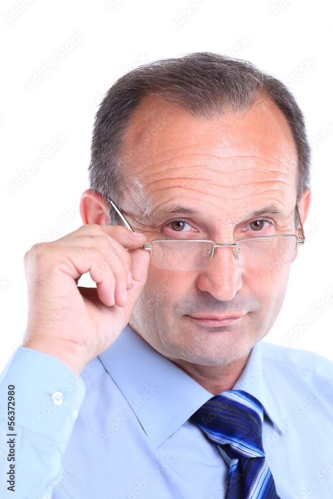 Portrait of a serious business man with glasses Portrait of a serious business man with glasses