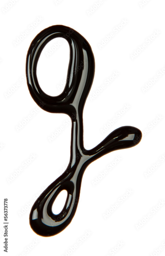 Letter of alphabet made from chocolate syrup, isolated on Letter of alphabet made from chocolate syrup, isolated on