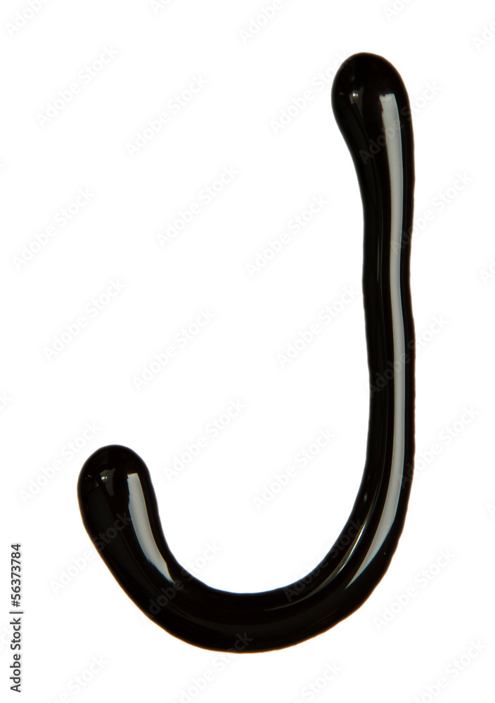 Letter of alphabet made from chocolate syrup, isolated on Letter of alphabet made from chocolate syrup, isolated on