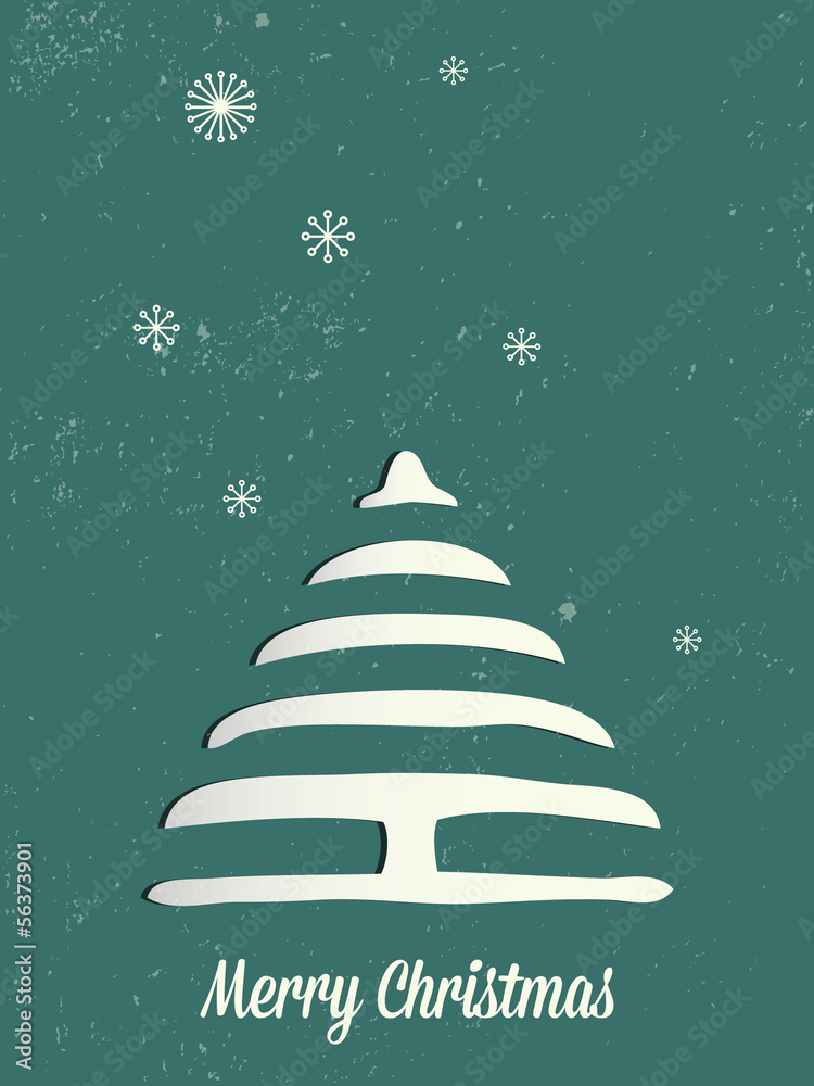 Retro Christmas card with christmas decorations Retro Christmas card with christmas decorations