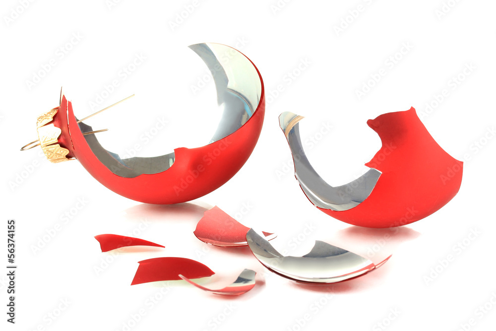 Broken Christmas Toy isolated on white Broken Christmas Toy isolated on white