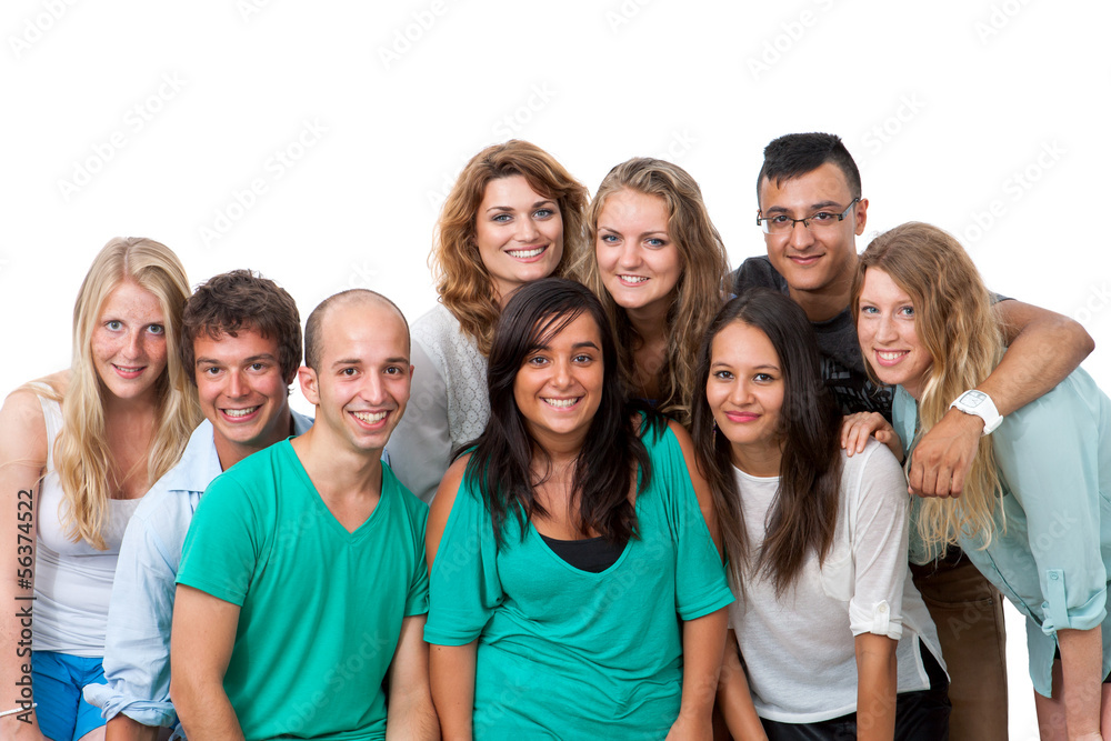 group portrait of young students. group portrait of young students.