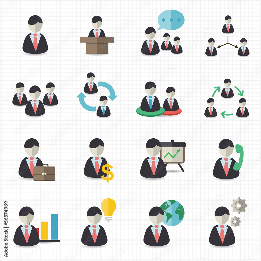 Business man and management icons Business man and management icons