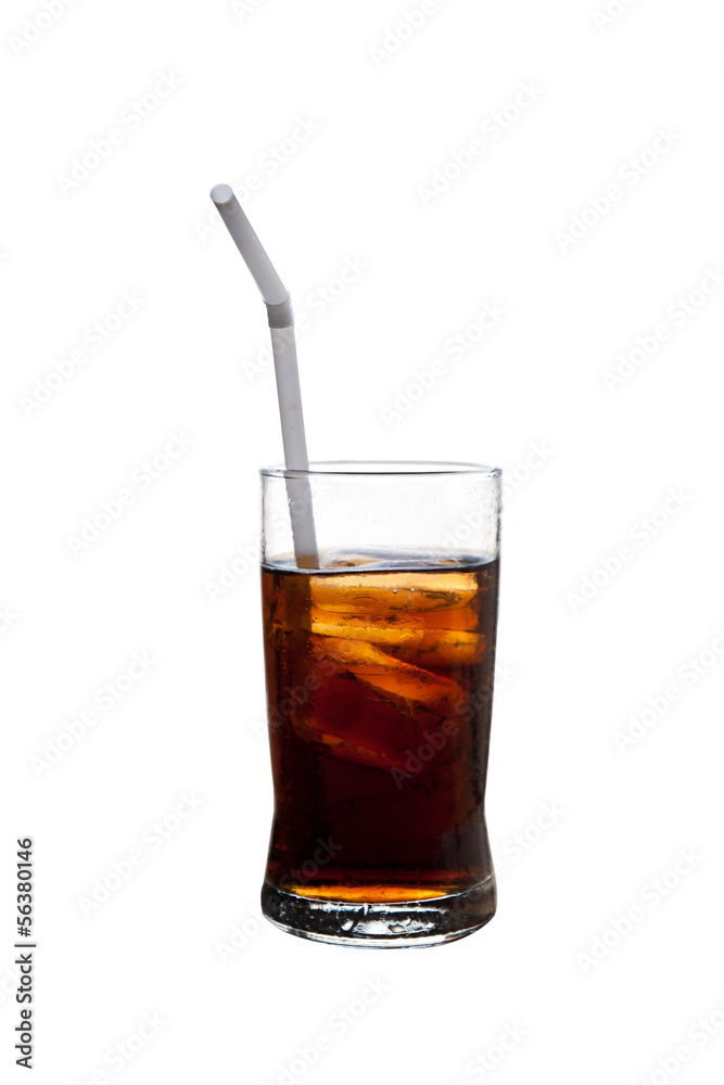 a glass of cola on white a glass of cola on white