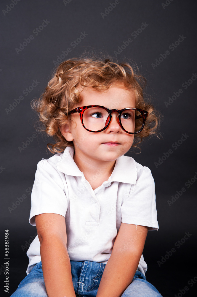 Kid portrait in glasses