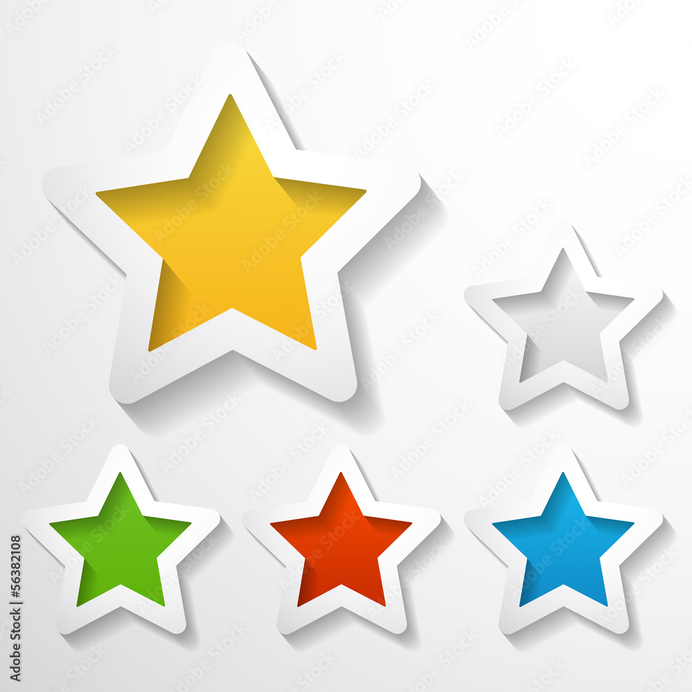 set of paper stars set of paper stars