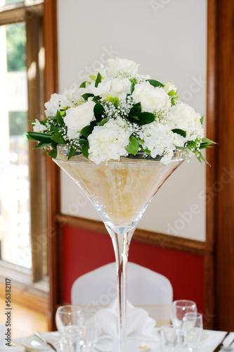 Wedding reception floral arrangment photo