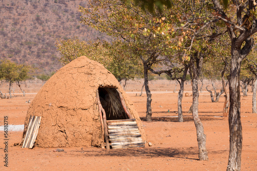 Traditional huts of himba people