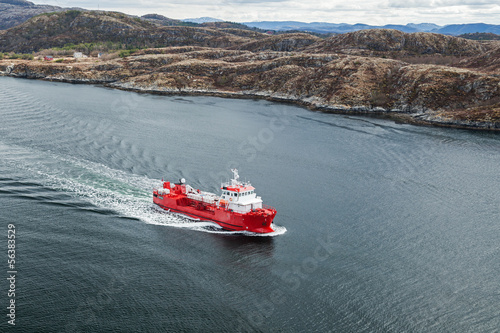 Small Norwegian red oil products tanker