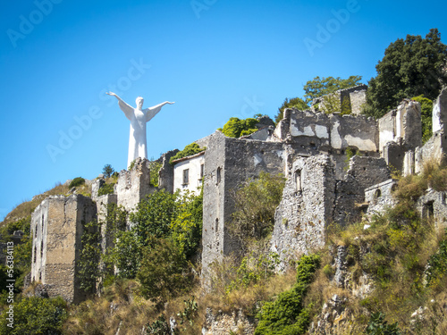 Billede på lærred Christ the Redeemer of Maratea. Basilicata. italy