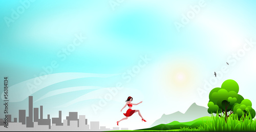 Running from city to nature