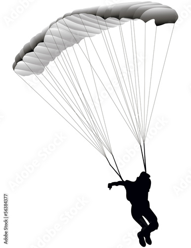 vector illustration paratrooper jumping